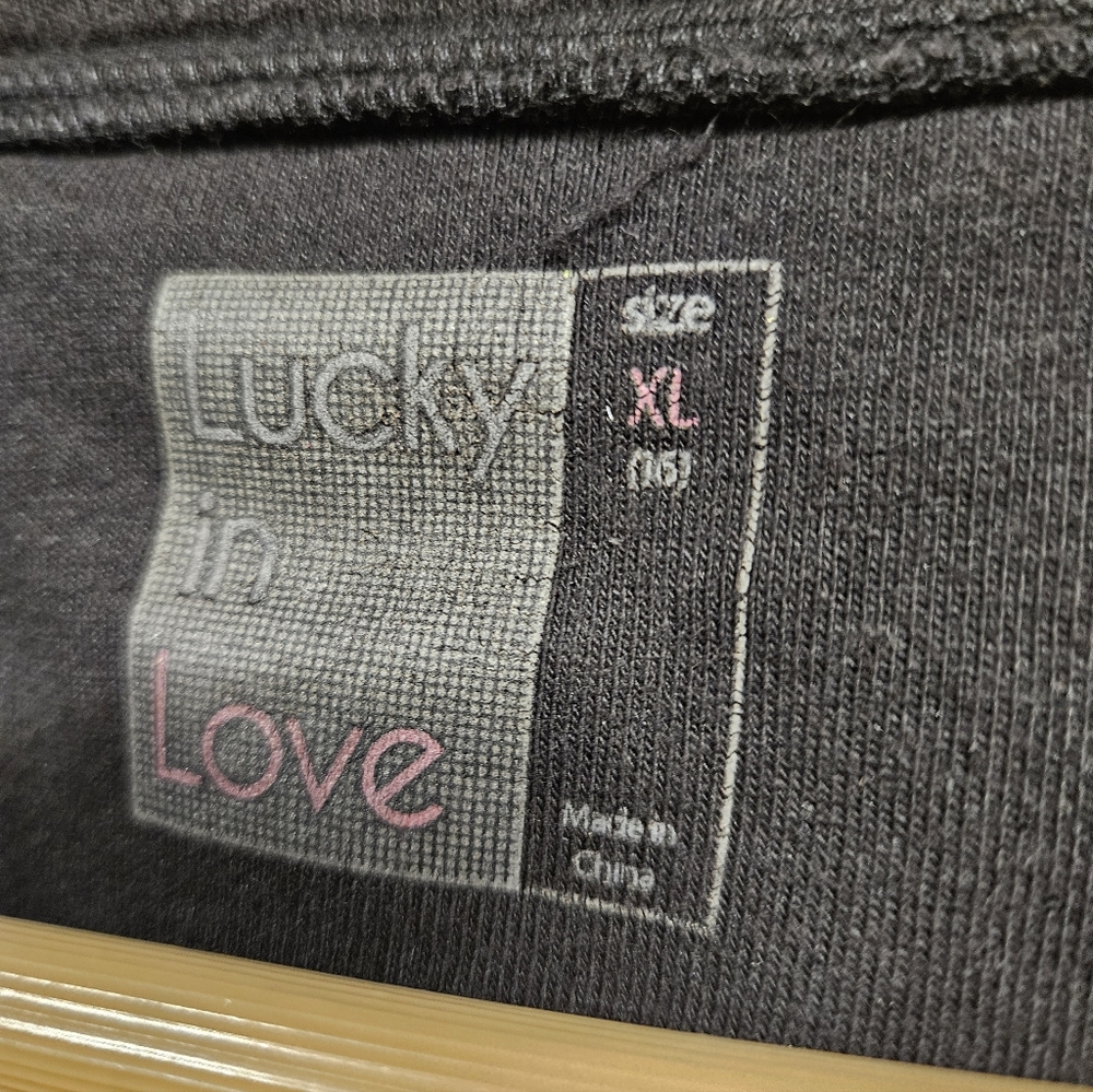 Lucky in Love Black Moto Zip Mesh Sweatshirt XL - Picture 5 of 5